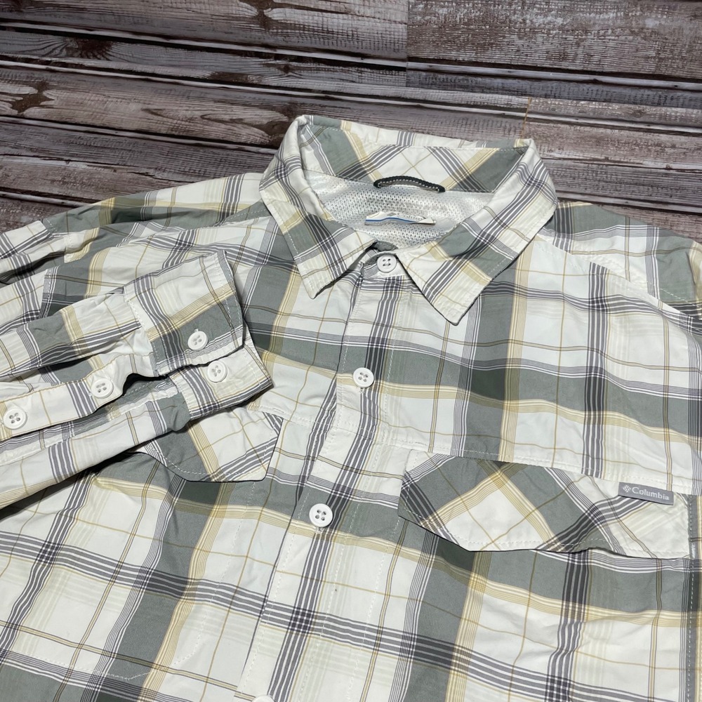 Columbia Mens Plaid Long Sleeve Button Up Shirt L/G Outdoor Vented - Picture 1 of 7